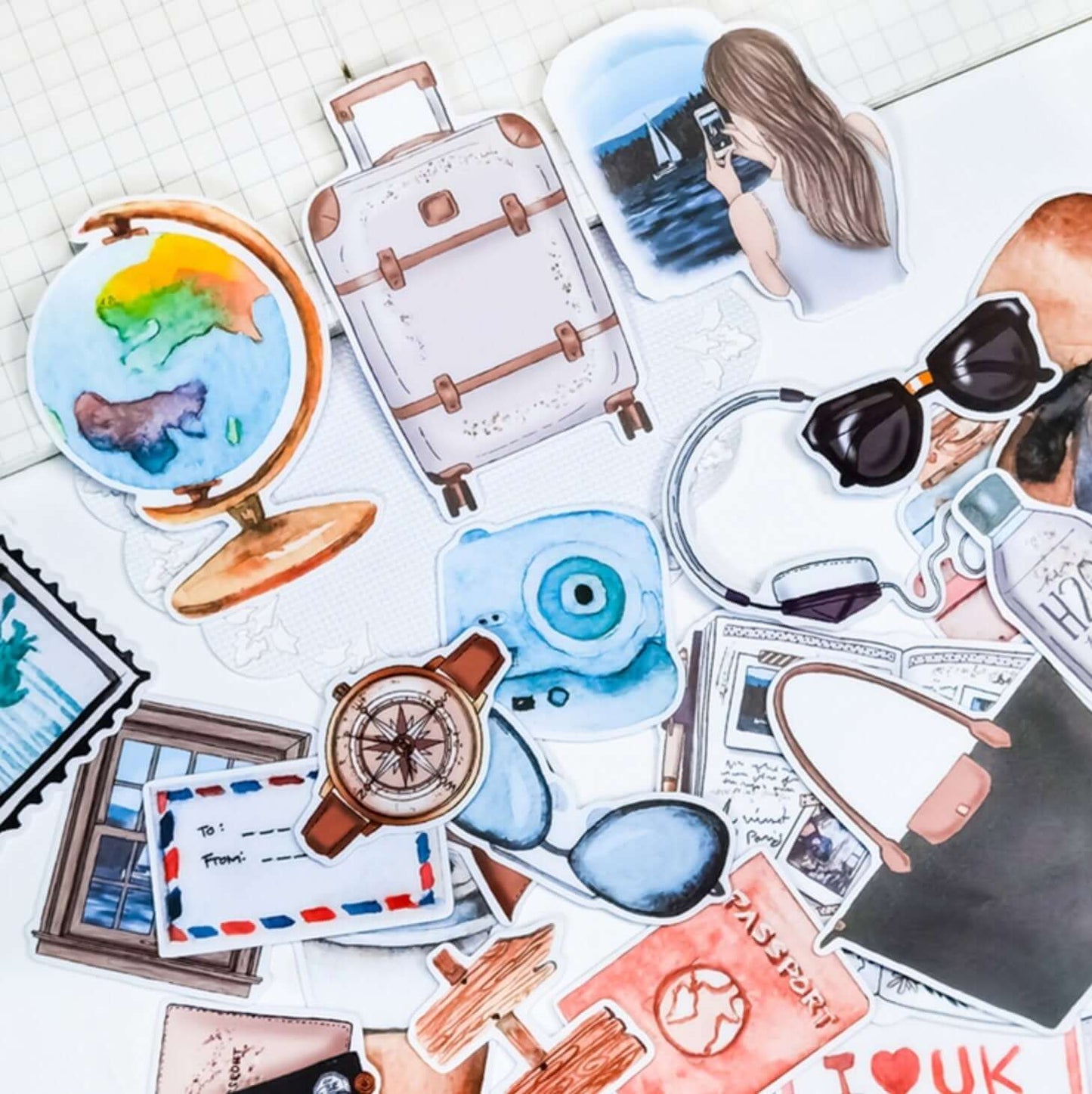 24pcs Travel Stickers