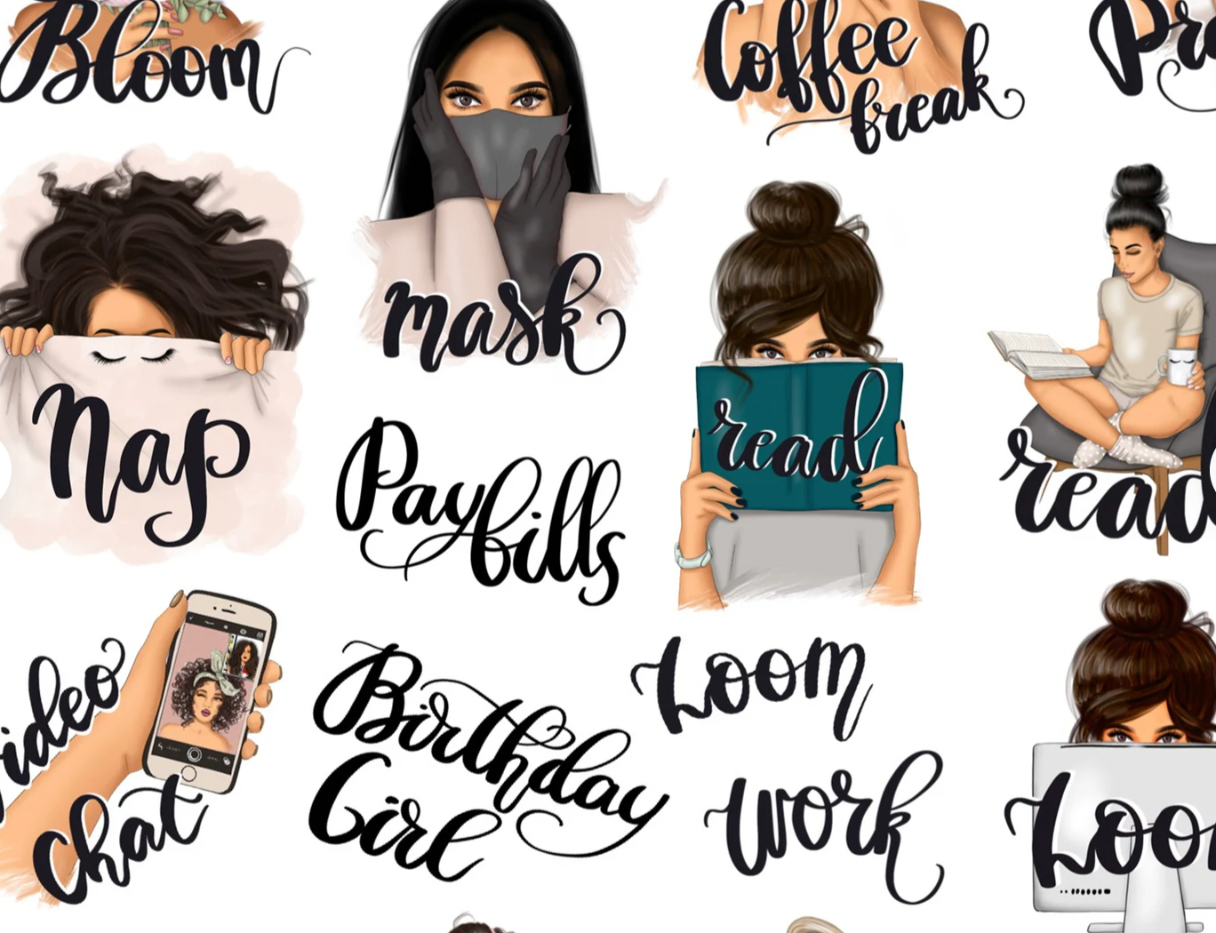 Add some color to your planner with our waterproof vinyl stickers