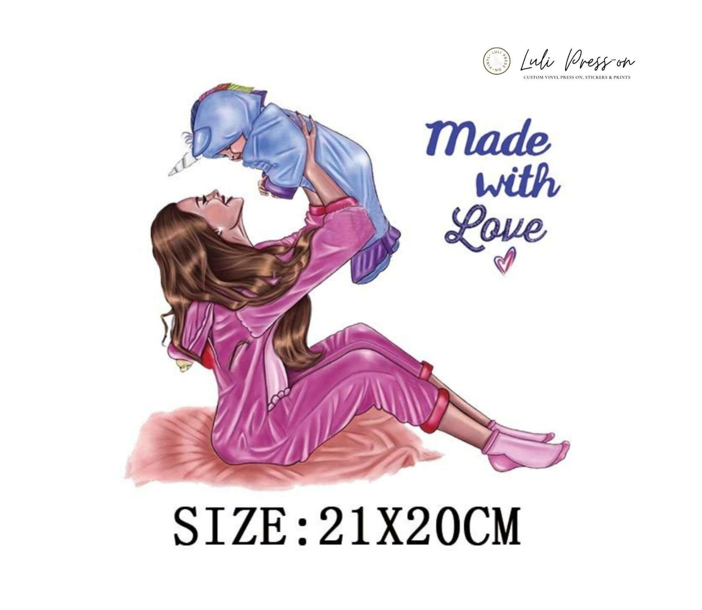 The iconic Made with Love DTF Transfer Logo