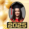 Custom Graduate 2025 digital art with live preview, personalized name and school, ideal for graduation party decor and printable gifts