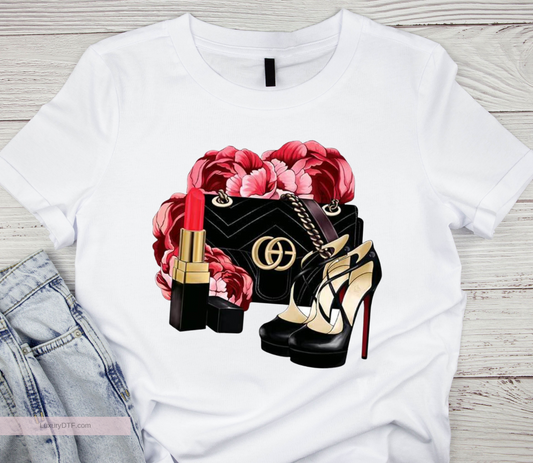 GiGi Fashion Black Handbag Logo DTF Heat Transfer