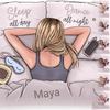 Create your own “Sleep All Day” digital artwork! Customize name, skin & hair color. Perfect for printing on shirts, mugs & more. Instant email delivery!