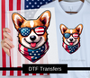 America Corgi Dog DTF Transfer | ready to press 4th of July transfers