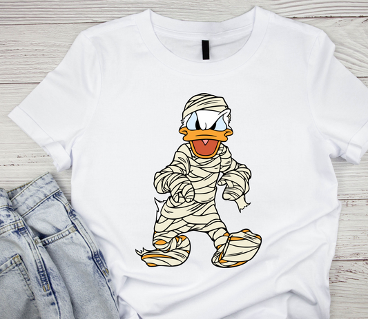 Halloween Mummy Cartoon Character DTF Transfer on T-Shirt for kids and adults | LuxuryDTF.com