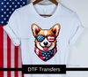 America Corgi Dog DTF Transfer | ready to press 4th of july transfers