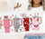 Valentine tumblers, ready to press DTF Transfer. Cute illustration tumblers with red, and pink hearts | LuxuryDTF.com
