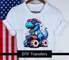 4th of July T-rex DTF Transfer | ready to press 4th of july t-rex dtf transfers