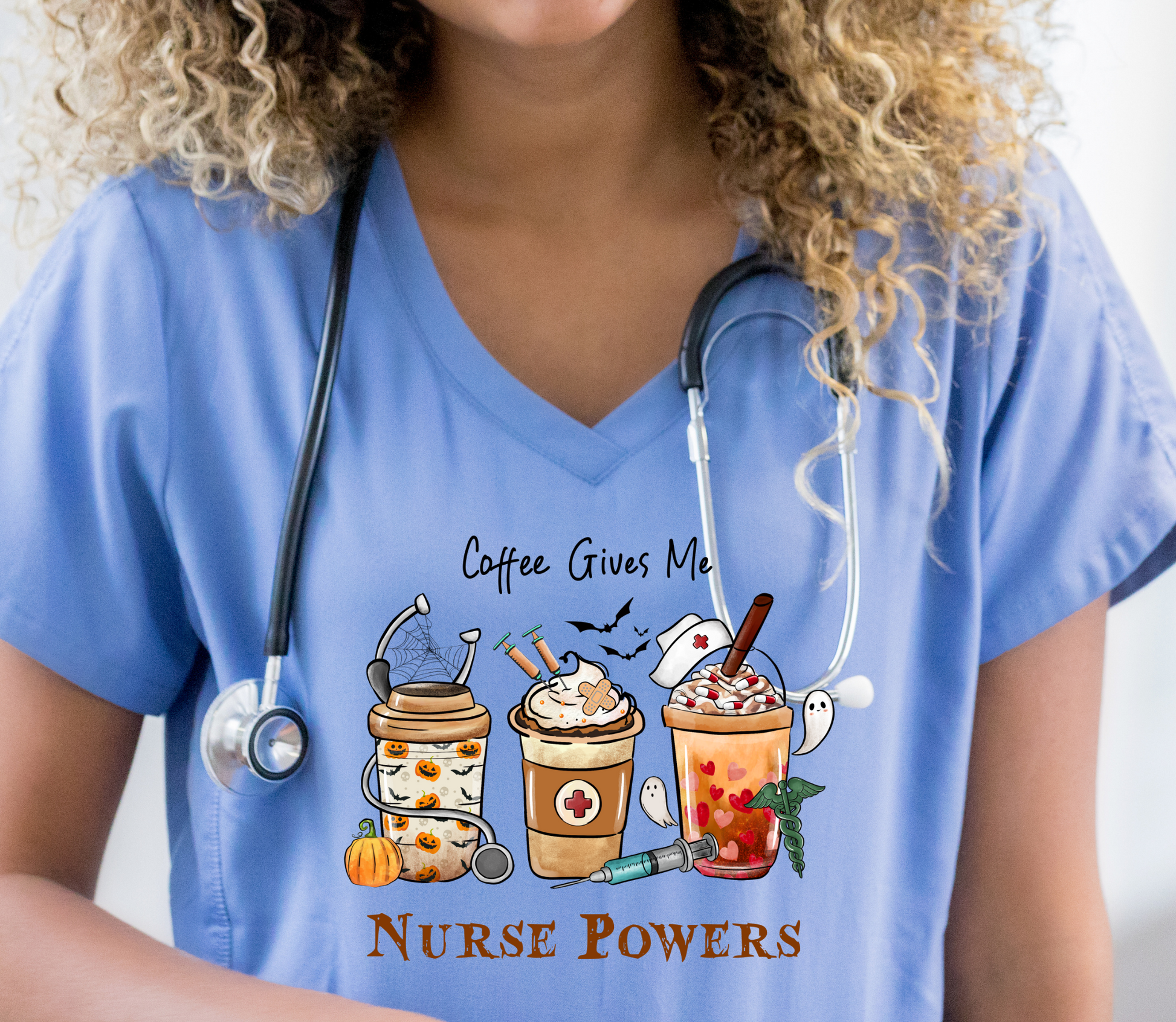 Fun Nurse Powers Halloween DTF Transfer | LuxuryDTF.com