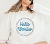 Hello Winter Cozy Circle DTF Transfer winter designs | luxurydtf.com