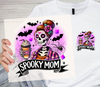 Spooky mom dtf transfer, spooky mom halloween dtf transfers, mom halloween transfers, skeleton halloween dtf transfers, heat transfers