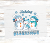 Winter holiday blessings blue and white DTF transfer | Luxurydtf.com