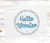 Hello Winter Cozy Circle DTF Transfer winter designs | luxurydtf.com