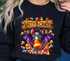 Batty for candy, Funny DTF Transfers for Halloween, Spooky DTF Transfer Design Ready to Press, on a black sweatshirt
