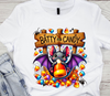 Batty for candy, Funny DTF Transfers for Halloween, Spooky DTF Transfer Design Ready to Press on a white t-shirt