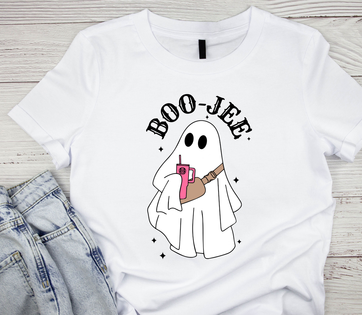 Boo-Jee Retro Ghost DTF Transfer Design - Unique & Chic | LuxuryDTF.com