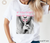 Close-up of 'Pay My Bills Sassy Girl' DTF Transfer design on a white t-shirt