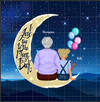 Personalized digital art for Grandma "I Love You to the Moon and Back" with custom grandchild name and illustration