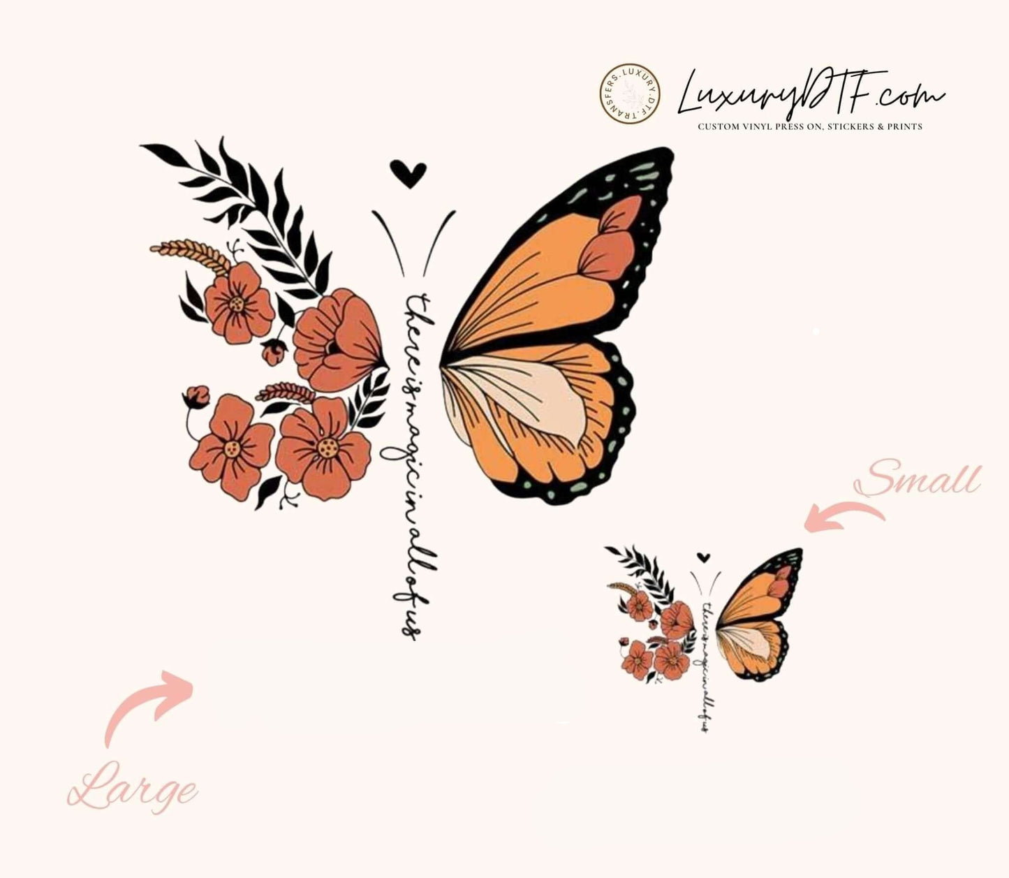 The iconic Beautiful Butterfly Logo Design DTF Transfer