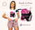 Fashionholic Pink Flowers Handbag Logo in DTF transfers printed on a white t-shirt of a girl