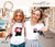 Elegant Flower Box Logo in DTF Transfers printed on a white t-shirt of two girls