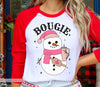 Boujee Snowman DTF Transfer ready to press on dark or light fabrics | Luxurydtf.com